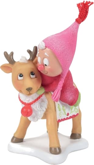 Department 56 Snow Gnome on Deer