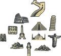 Wooden Push Pins (Sightseeings) (15 pins)