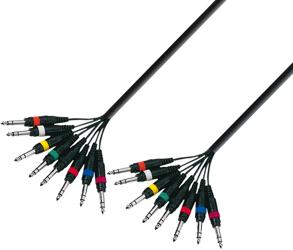 Multicore Stereo Cable 3m (3m 8 x 6,3mm Jack, 8 x 6,3 mm Jack Stereo)