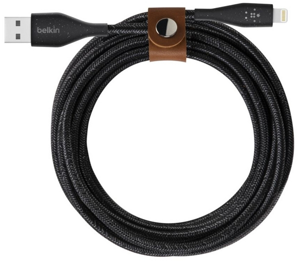 DuraTek Plus Lightning USB-A Cable + Strap (3m - black)
