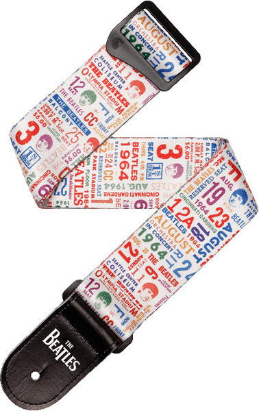 Beatles Guitar Strap 1964 Tour Ticket Stubs (Multi-Color)