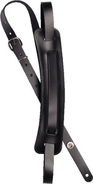 John Lennon Guitar Strap (Black Leather with Shoulder Pad)