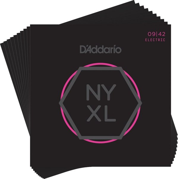 NYXL0942 New York XL Pack of 10 Sets / Nickel Round Wound (.009-.042 - super light)