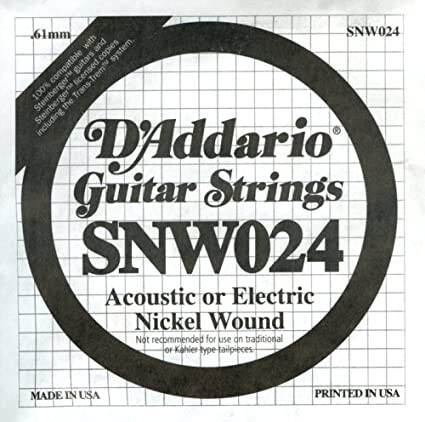 SNW024 Nickel Wound Double Ball End (single string 024)