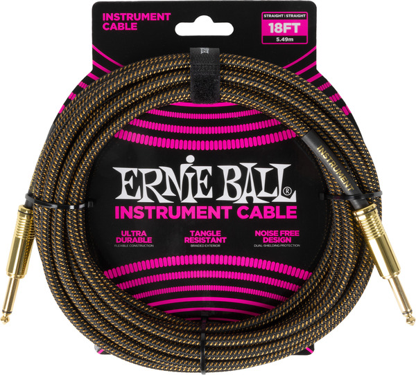 6432 Braided Instrument Cable (5.49m / Pay Dirt)