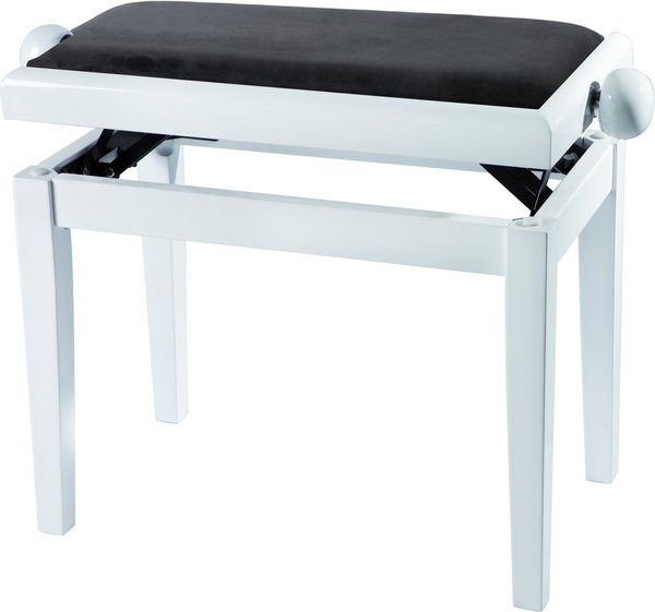 Bench-030 Pianobank (white gloss/ black seat)