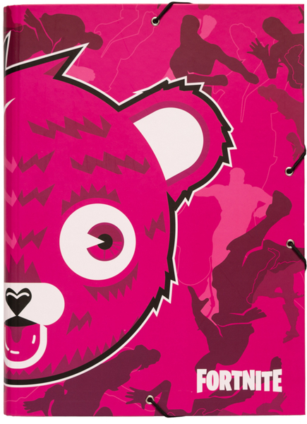 A4 Elastic Folder Fortnite Pink Bear