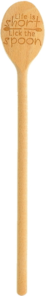 Engraved Wooden Spoon "Life is Short / Lick the Spoon"