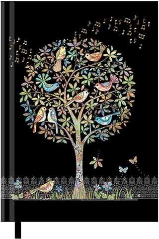 A5 Liniertes Hardcover Notizbuch Jewels Arbre Oiseaux