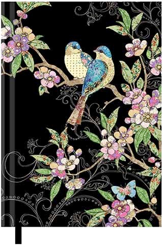 A5 Liniertes Hardcover Notizbuch Jewels Oiseaux Fleurs