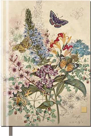A5 Liniertes Hardcover Notizbuch Papillon