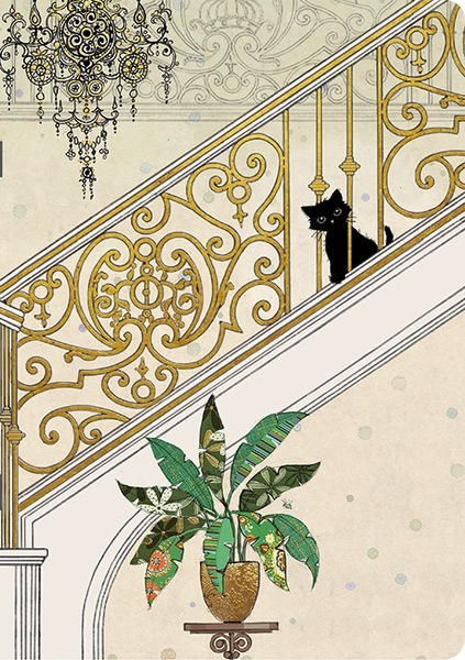 A5 Liniertes Softcover Notizbuch Chaton Escalier