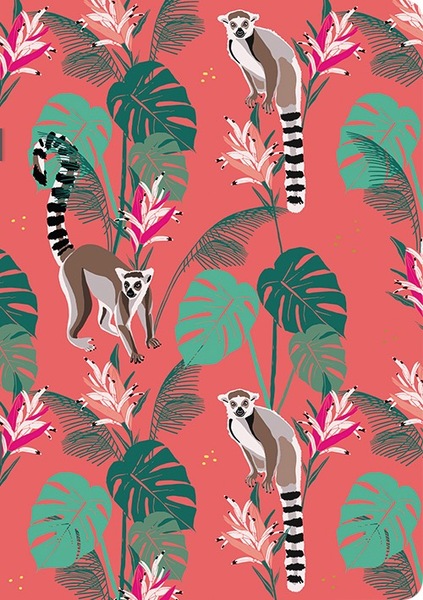 A5 Liniertes Softcover Notizbuch Lemurien