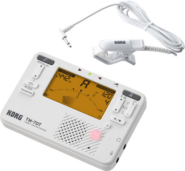 TM-70C Combo Tuner Metronome & Contact Microphone (white)