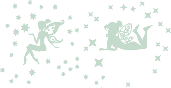 Glow-in-the-Dark Fairy and Stars - Double Pack (52 stickers)