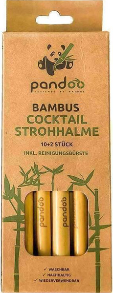 Bamboo Straws Cocktails (10 pieces + 2 brushes)