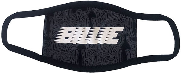 Billie Eilish Face Mask: Racer Logo & Graffiti Black
