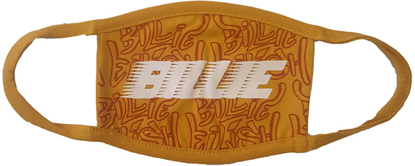 Billie Eilish Face Mask: Racer Logo & Graffiti Yellow