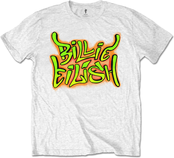 Billie Eilish Unisex T-Shirt White Graffiti (size XXL)