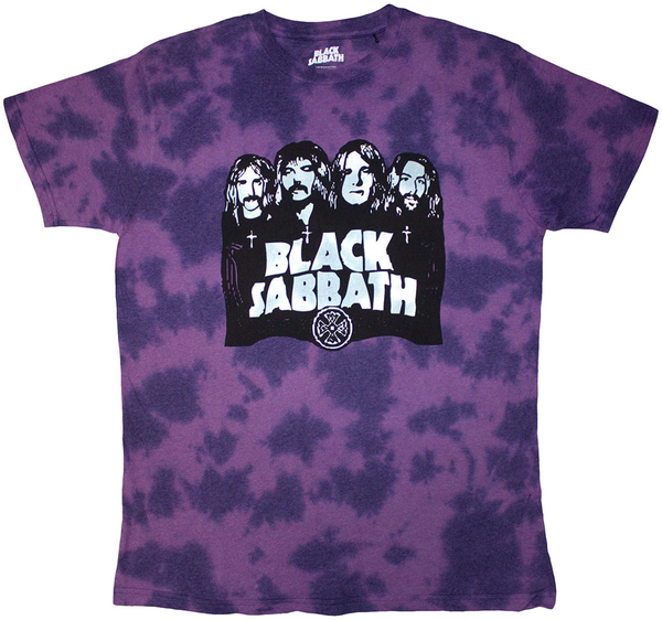 Black Sabbath Unisex T-Shirt Purple Band & Logo - Wash Collection (size S)