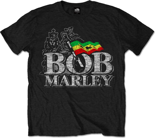 Bob Marley Unisex T-Shirt Distressed Logo (size XL)
