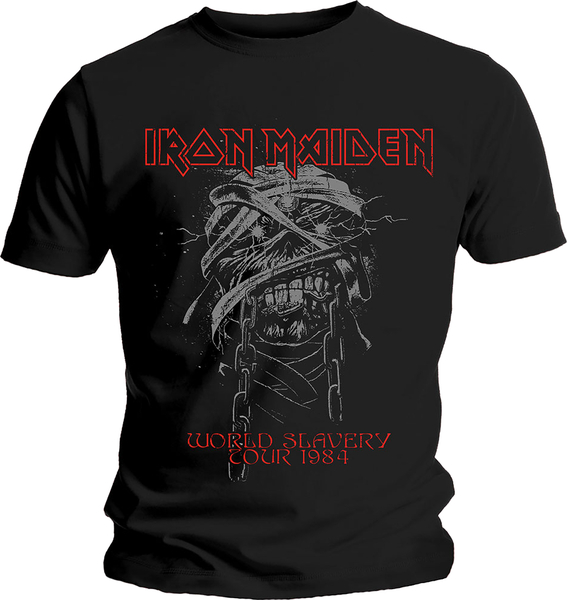 Iron Maiden Unisex T-Shirt World Slavery 1984 Tour (size XL)