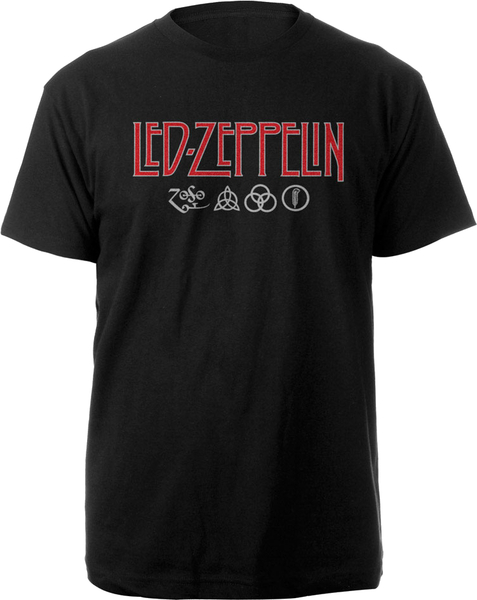 Led Zeppelin Unisex T-Shirt Logo & Symbols (size S)