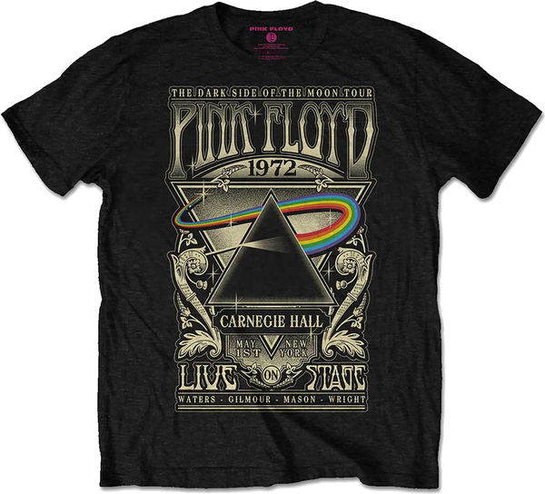 Pink Floyd Unisex T-Shirt Carnegie Hall Poster (size L)