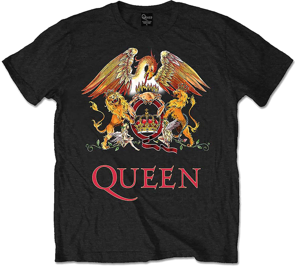 Queen Unisex T-Shirt Classic Crest Black (size L)