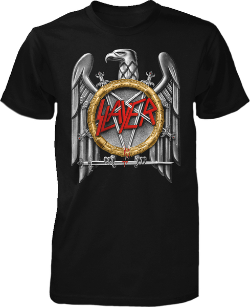 Slayer Unisex T-Shirt Silver Eagle Black (size XL)