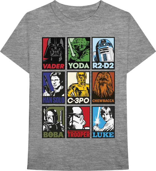 Star Wars Unisex Tee: Character Squares (size S)
