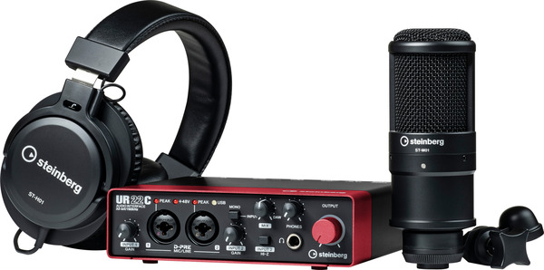 UR22C Recording Pack Audio Interface with Headphones and Microphone (red)