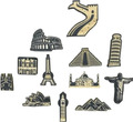 Enjoy The Wood Wooden Push Pins (Sightseeings) (15 pins)