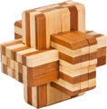 Fridolin IQ Test 'Block Cross 2' 3D Bamboo Puzzle