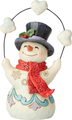 Jim Shore Pint Sized Snowman Juggling Hearts and Snowballs (14.3cm)