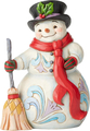 Jim Shore 'Swept Up In The Season' Snowman with Broom and Long Scarf Figurine (21.5cm)
