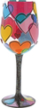 Hand-Painted Wine Glass "Love Is All Around Us" (22.5cm)