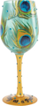 Hand-Painted Wine Glass "Pretty As A Peacock" (22.5cm)