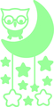 Ambiance Sticker Glow-in-the-Dark Cute Owl with Moon and Stars