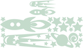 Ambiance Sticker Glow-in-the-Dark Rocket, Comet, Stars & Planets (24 stickers)