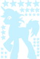 Ambiance Sticker Glow-in-the-Dark Unicorn and Stars (26 stickers)