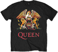 Queen Unisex T-Shirt Classic Crest Black (size M)