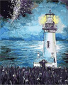 Tsvetnoy Lighthouse in the Night (40x50 cm)