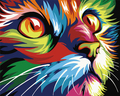 Winnie's Picks Abstract and Modern Colorful Cat (40x50 cm)
