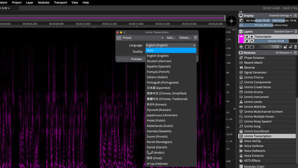 Improved Unmix Transcription Module